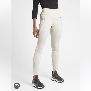 Athleta Peak Hybrid Fleece Tight - White